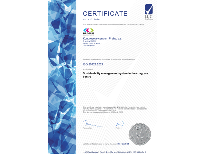 prejdi na kongresove-centrum-praha-ziskalo-certifikaci-iso-20121-2024
